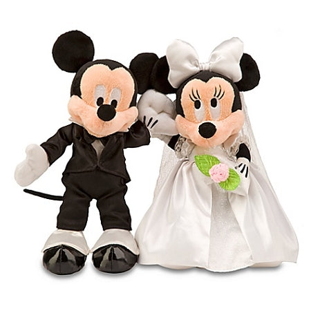  Disney Plush Set - Wedding - Minnie And Mickey Mouse Plush Toys