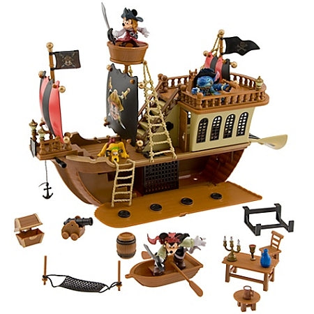  Disney Figurine Set - Pirates Of The Caribbean Pirate Ship Play Set