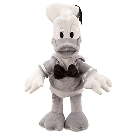  Disney Plush - Black And White Donald Duck Plush Toy -- 7'' H