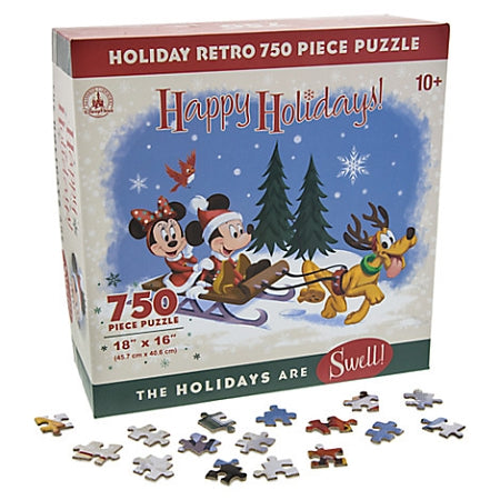  Disney Jigsaw Puzzle - Happy Holidays - Santa Mickey And Friends
