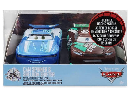  Disney Pullback Toy - Disney Cars - Cam Spinner & Sheldon Shifter