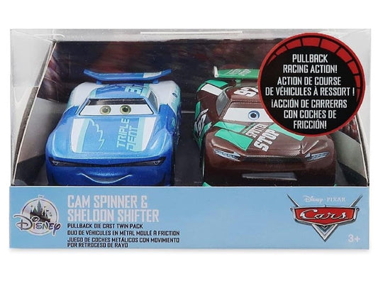  Disney Pullback Toy - Disney Cars - Cam Spinner & Sheldon Shifter