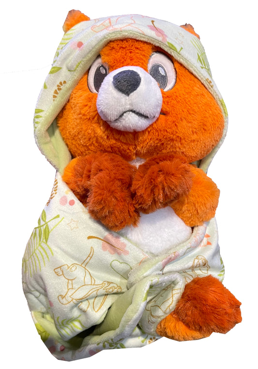  Disney Babies In Hooded Pouch Plush - Tod Fox - 10"
