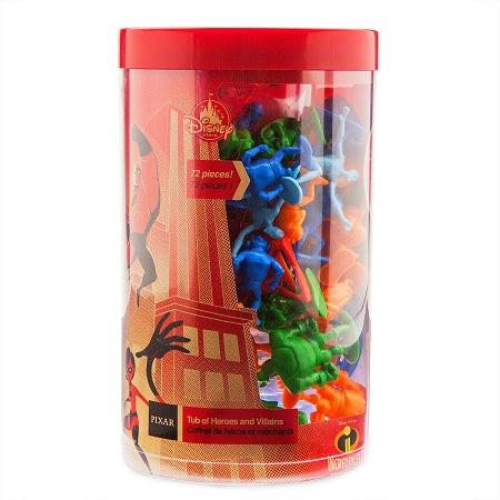  Disney Figurine Playset Tub - The Incredibles - Heros And Villains