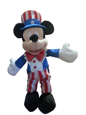  Disney Plush - Mickey Mouse - Patriotic - Red White Blue