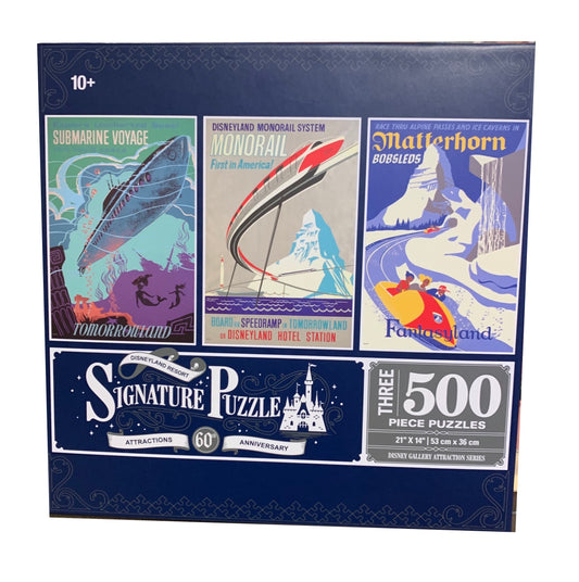 Disney Signature Puzzle Set - Disneyland Attractions - 60th Anniversary