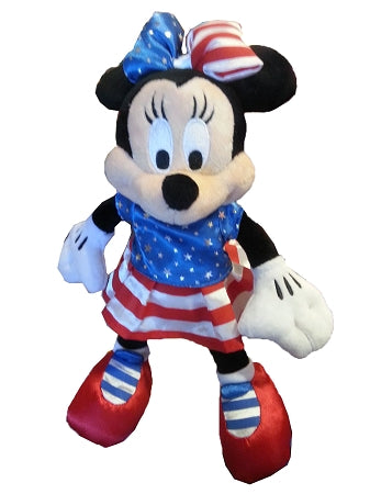  Disney Plush - Minnie Mouse - Patriotic - Red White Blue
